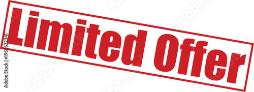 Red limited offer stamp on with bold text