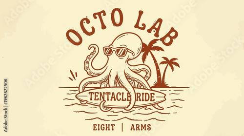 Octopus wearing sunglasses on beach.