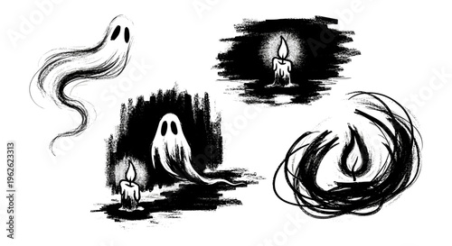 Spooky Ghosts and Candles