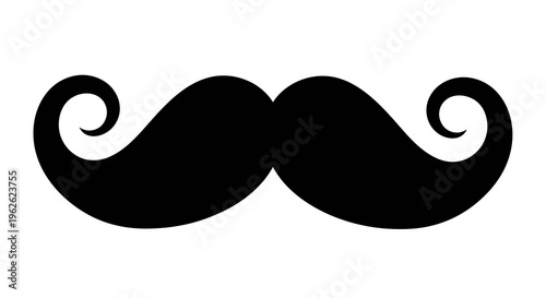 Stylized handlebar mustache illustration for vintage character design elements