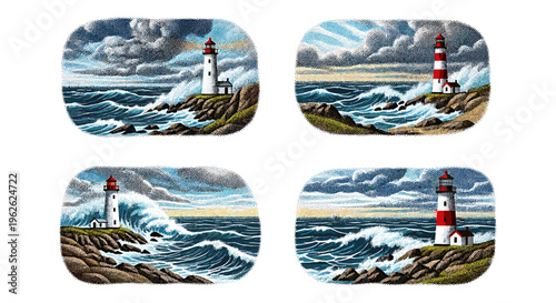 Lighthouse Coastal Storm Scenes