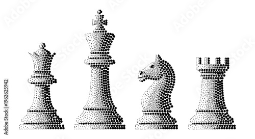 Chess Pieces Dot Art