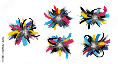 CMYK Abstract Brush Strokes