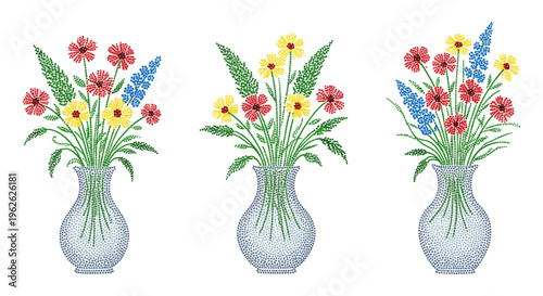 Dot Art Floral Arrangements