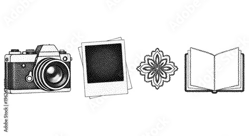 Camera, Photos, Flower, Book Icons