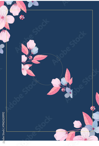 background with beautiful floral frame