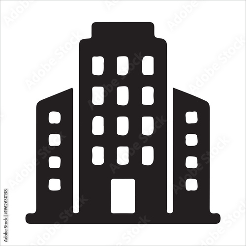 Office Building Line Icon Vector, Corporate Workspace and Business Infrastructure Symbol EPS 10