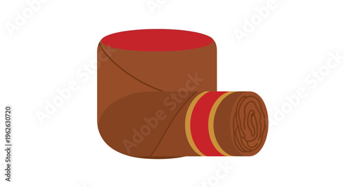 Stylized tobacco indulgence: a meticulously crafted cigar illustration on white backdrop