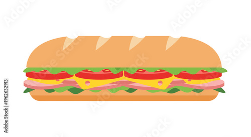 Sub sandwich image, food photography, delicious meal, culinary concept