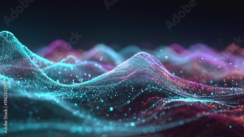 Cyber Technology Futuristic Data Wave for Metaverse, AI and Digital Innovation Background