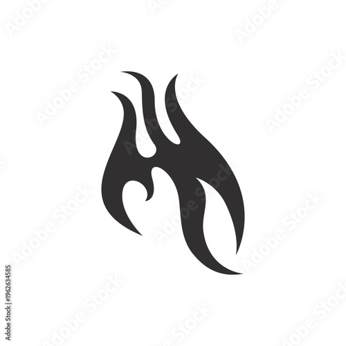 futuristic fire logo icon illustration