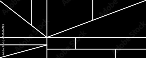 Modern collage 4 frame photos. Template for portfolio. Photo tiles layout. Vector illustration.