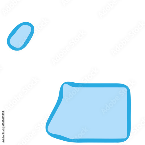 Equatorial Guinea country silhouette. Vector map silhouette. Blue smooth shape like water drop or splash