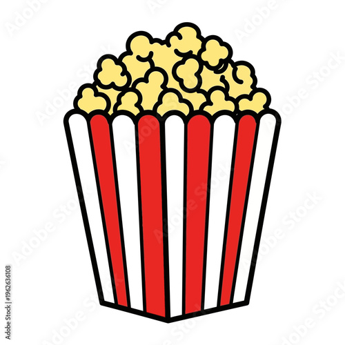 A bucket of tasty yellow popcorn.