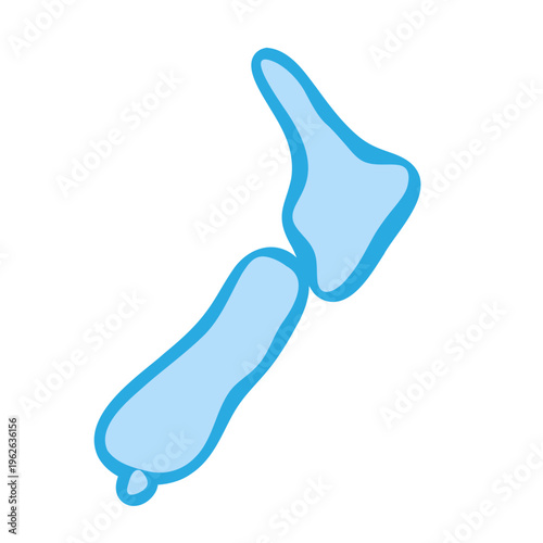 New Zealand country silhouette. Vector map silhouette. Blue smooth shape like water drop or splash