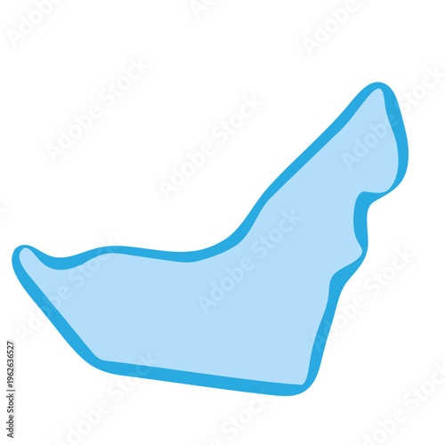 United Arab Emirates country silhouette. Vector map silhouette. Blue smooth shape like water drop or splash