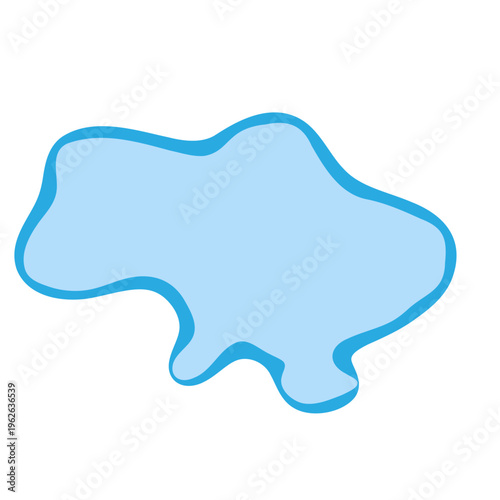 Ukraine country silhouette. Vector map silhouette. Blue smooth shape like water drop or splash