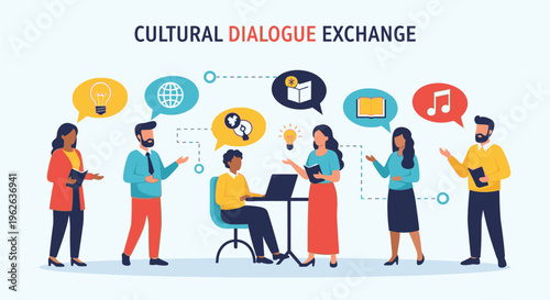 People from diverse backgrounds engage in dialogue exchange on technology