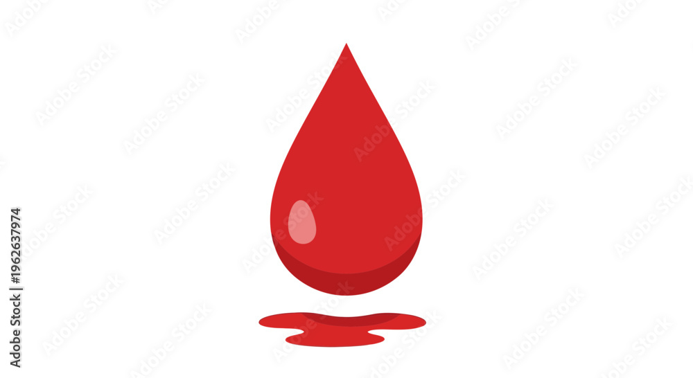Fototapeta premium Symbolic representation of a red blood drop, a vital element for medical and health concerns
