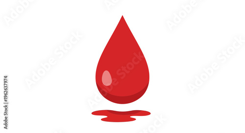 Symbolic representation of a red blood drop, a vital element for medical and health concerns