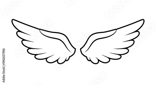 Symmetrical avian wings illustration symbolizing liberty and aspirational flight