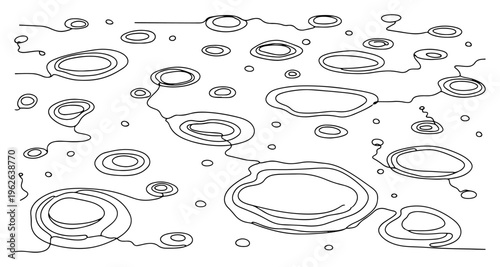 Water Ripples Abstract Pattern Continuous One Line Drawing Minimalist Liquid Reflection Art