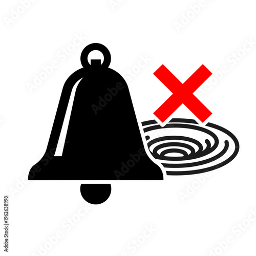 No noise pollution warning sign symbol.