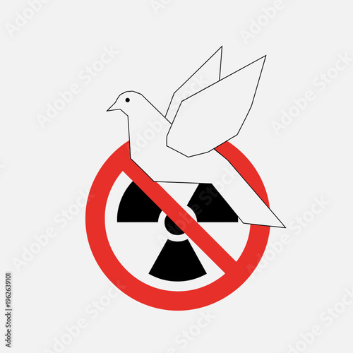 Peace dove with radiation symbol banned.