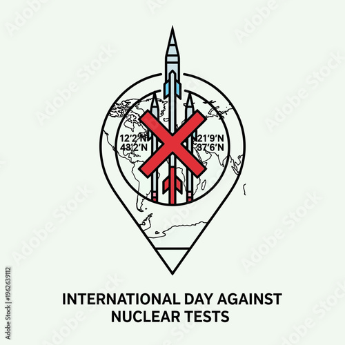 International Day Against Nuclear Tests awareness symbol.