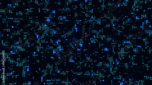 Blue Glowing Dot Matrix Abstract Technology Background