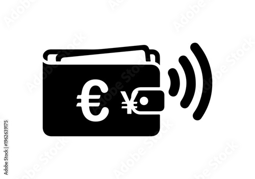 Mobile Payment Wallet with Currency Icons