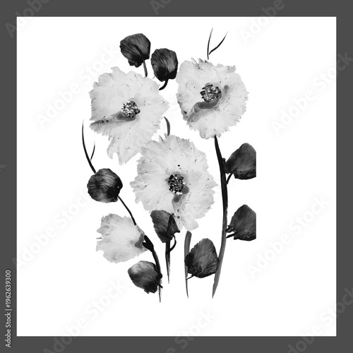 background with beautiful leaf and flower frame