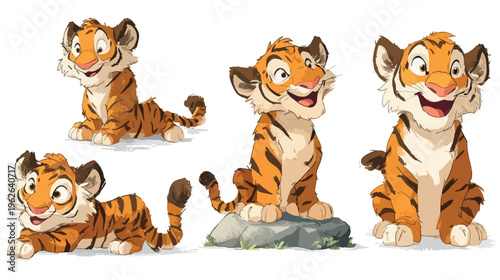 Adorable Baby Tiger Illustration Collection.