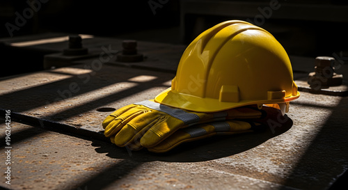 A strong still life composition representing workplace safety and protection in labor industries.