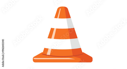Traffic cone image, vector illustration, safety design, road construction, warning sign, isolated.