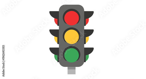 Traffic safety signal controlling vehicular movement showing caution at intersections