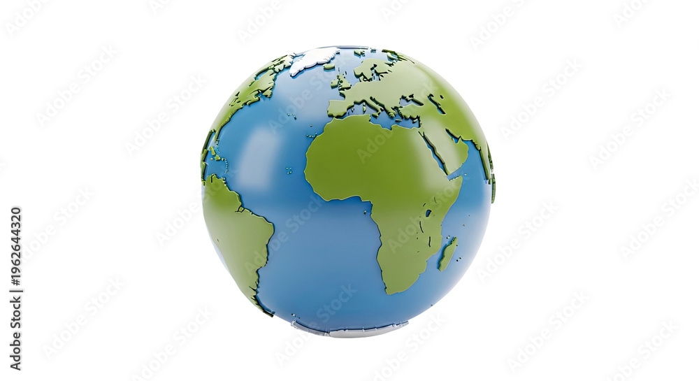 Obraz premium 3D Globe of Earth with Continents and Oceans