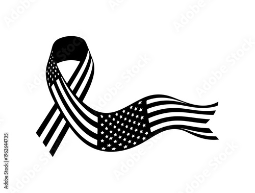 Black Armband with American Flag Design Vector Illustration