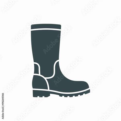 A single black Wellington boot isolated