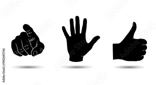 Vector graphic illustration of hand gestures