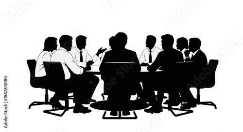 Business professionals engaged in a meeting around a table