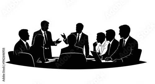 Business team meeting in a conference room with laptops