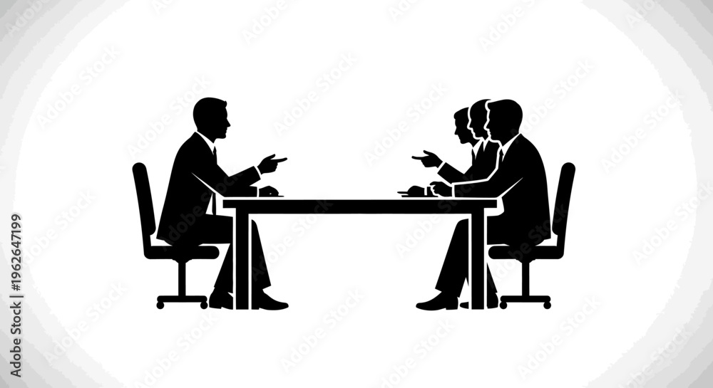 Fototapeta premium Businessmen engaged in a heated discussion at a meeting table