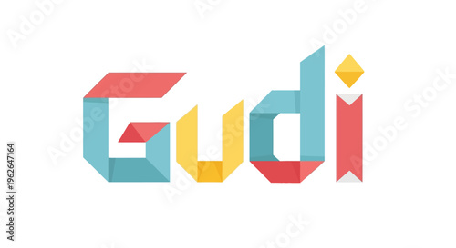 Gudi colorful logo design. EPS Editable. Vector Illustrations.