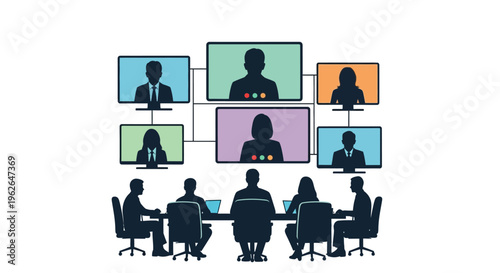 Remote team collaboration through video conferencing on multiple screens