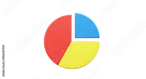 Free Download 3D Pie Chart with Red, Blue, and Yellow Segments - GFXLoad