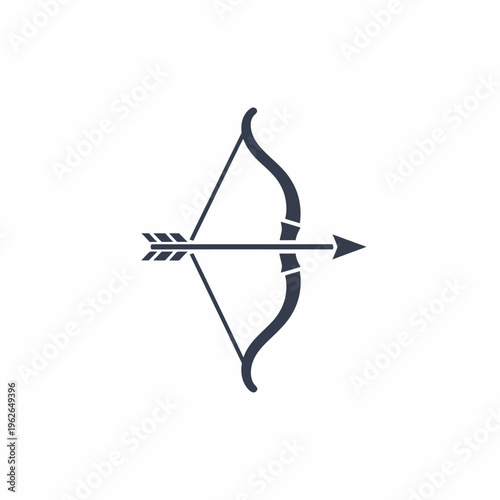 An illustration of a bow and arrow, symbolizing archery and precision. The bow is drawn with an arrow ready to be released