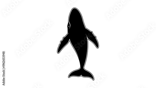black silhouette orca sticker