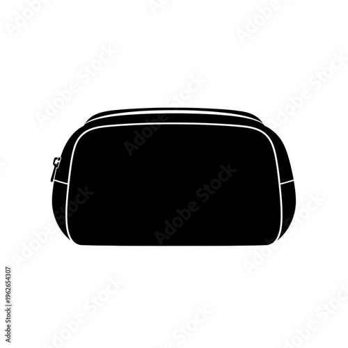 Generic Black Toiletry Bag Silhouette Vector Illustration for Travel and Personal Care Product Design Graphics