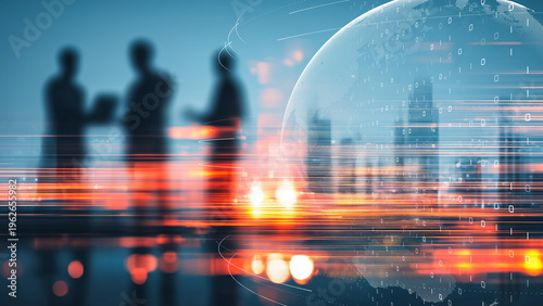 Digital speed concept symbolizing high-speed data communication and business transformation